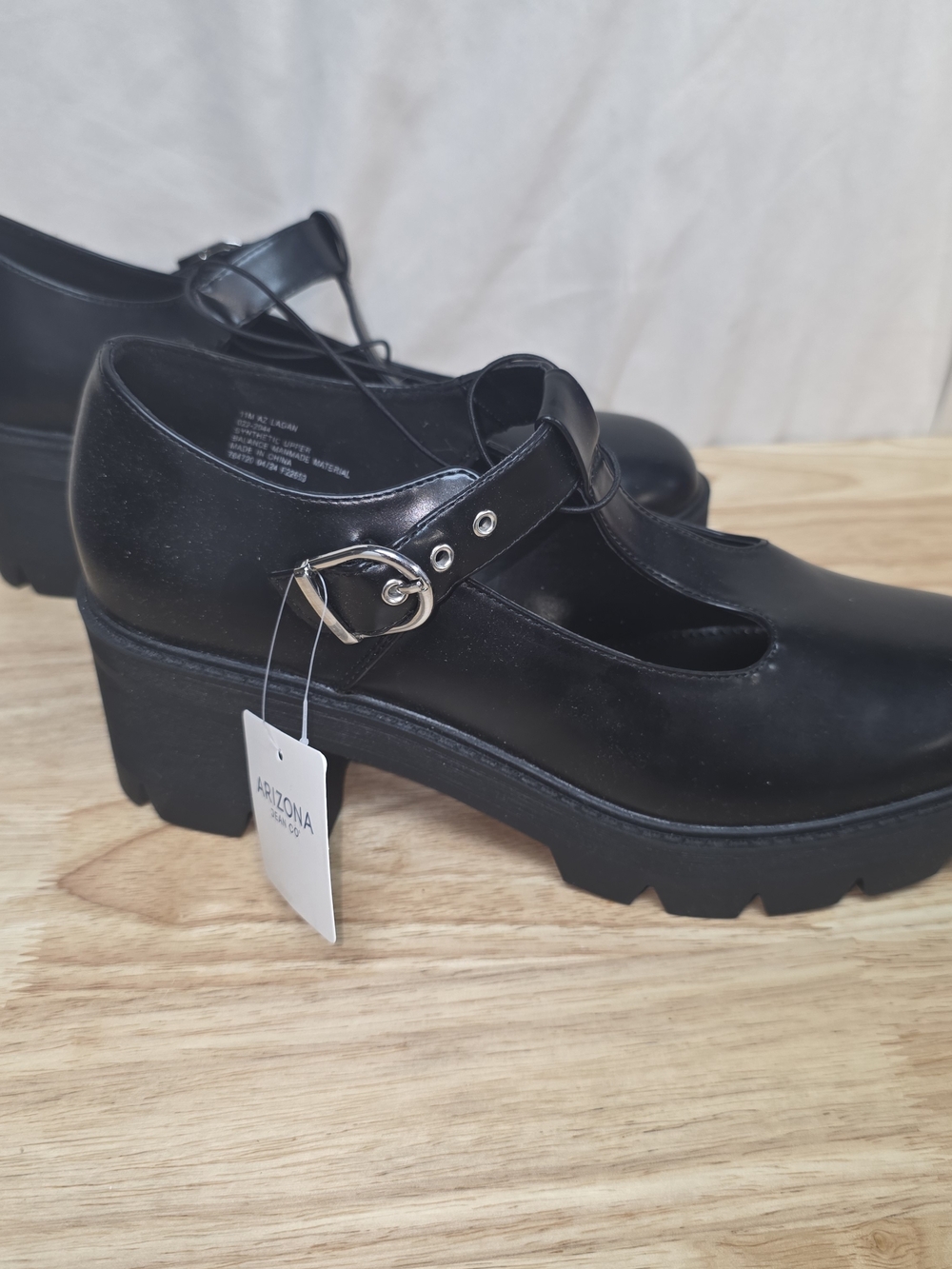 Arizona Jean Company Black Mary Jane Platform Shoes Size 11 New